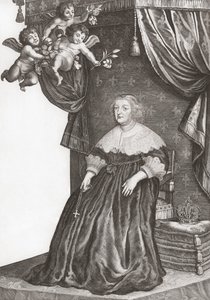 Marie de Medici, Koningin van Frankrijk. Portret door Gerrit van (after) Honthorst