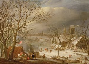 Een Bruiloftsfeest bij een Bevroren Rivier