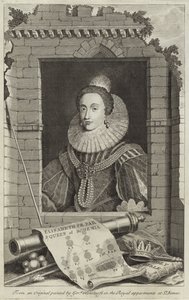 Portret van Elizabeth Stuart, Koningin van Bohemen door Gerrit van Honthorst