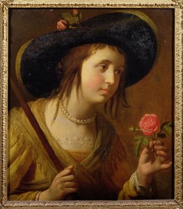 Prinses Sophia van Bohemen (1630-1714), moeder van George I als herderin door Gerrit van Honthorst