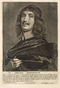Zelfportret, gegraveerd door Johannes Meyssens (1612-70) door Gerrit van Honthorst