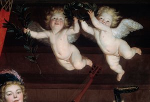 De engelen (detail) door Gerrit van Honthorst