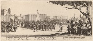 Werving van Troepen door Gerrit van Schagen after Jacques Callot