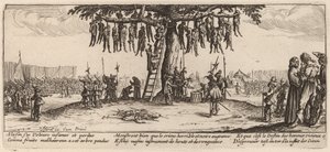 De ophanging door Gerrit van Schagen after Jacques Callot
