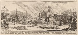 De Brandstapel door Gerrit van Schagen after Jacques Callot