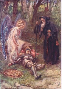 "Zie dit zware gezicht, eerbiedwaardige Sire", Verhalen uit de Faerie Queen uitgegeven door George Harrap and Company door Gertrude E. Demain (after) Hammond