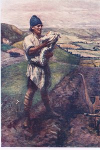 "In een voor in het veld vond de ploeger jou", Verhalen uit de Faerie Queen uitgegeven door George Harrap and Company door Gertrude E. Demain (after) Hammond