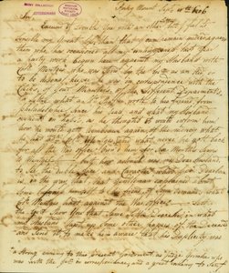 Brief ondertekend Gertrude Joan Senf, Rocky Mount, aan Thomas Jefferson, 11 september 1806