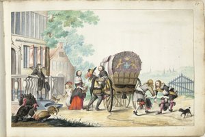 Aankomst bij een landhuis door Gesina ter Borch (signed by artist)