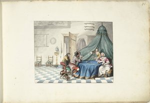 Kaartspelers in een interieur door Gesina ter Borch (signed by artist)