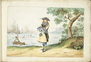Moses ter Borch aan de Engelse kust door Gesina ter Borch (signed by artist)