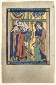 Miniatuur Uitgesneden uit de "Potocki Psalter": De Afzetting door Gherardo Starnina