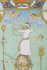 Detail van Allegorisch portret van Jahangir door Ghulam Ali Khan