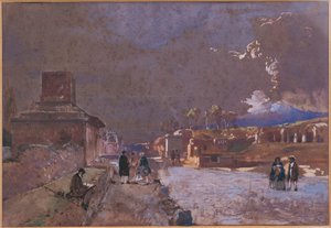 Italië, De Straat van de Graven in Pompeii door Giacinto Gigante