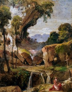 Landschap met St. Hiëronymus door Giacinto Gigante