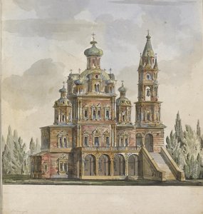 Project voor de Kerk van de Dormition van de Theotokos aan de Pokrovka Straat in Moskou