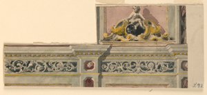 Tekening, Project voor een beschilderde overdeur, 1850-75