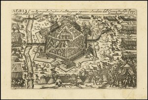 Agria - Belangrijkste en versterkte stad in Opper-Hongarije, belegerd door de Turkse Cyssereite in 1596. door Giacomo Franco