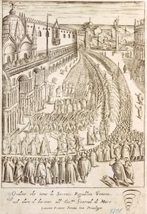 Ceremonie in Venetië voor de overhandiging van de staf aan de opperadmiraal