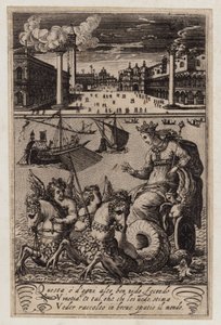 Uitzicht op het San Marcoplein, Venetië (gravure) door Giacomo Franco