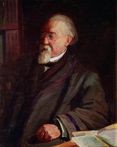 Portret van Cesare Lombroso (1835-1909), Italiaanse criminoloog en antropoloog Schilderij door Giacomo Grosso (1860-1938) Begin 20e eeuw Turijn Museo di Antropologia Criminale - Portret van Cesare Lombroso (1835-1909), Italiaanse antropoloog op het gebied