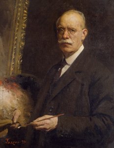 Zelfportret, door Giacomo Grosso (1860-1938) door Giacomo Grosso