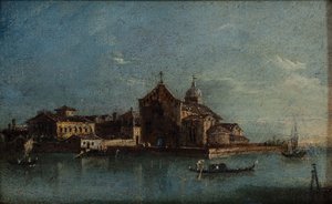 Het eiland Santo Spirito door Giacomo Guardi