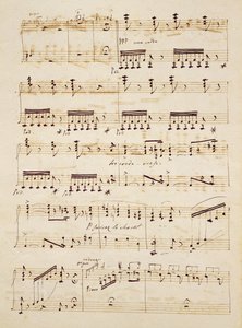Manuscriptpagina uit de partituur van 