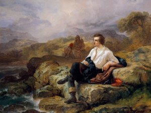 Lord Byron aan de kust van de Helleense zee door Giacomo Trecourt