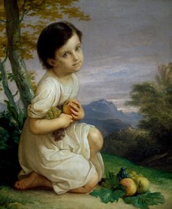 Portret van Lena Presti met fruit