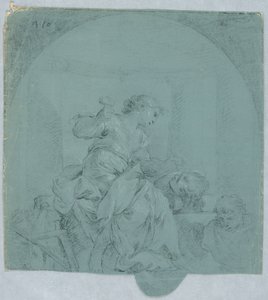 Ontwerp voor Allegorie van Beeldhouwkunst door Giacomo Zampa