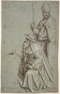 De heilige Hiëronymus en de heilige Augustinus / Ambrosius door Giambattista Moroni