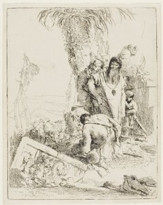 Een herder met twee magiërs, uit Scherzi door Giambattista Tiepolo