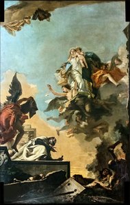 Onze Lieve Vrouw van Karmel geeft het scapulier aan Sint Simon Stock, 1749