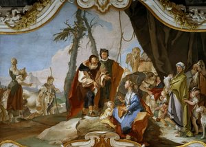 Rachel verbergt de terafim voor haar vader Laban, ca. 1728