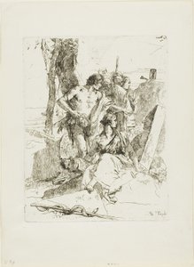 De Ontdekking van het Graf van Punchinello, uit Scherzi door Giambattista Tiepolo
