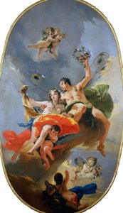 De triomf van Zephyr en Flora door Giambattista Tiepolo