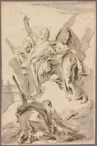 Drie engelen verschijnen aan Abraham door Giambattista Tiepolo