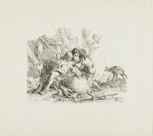 Twee Tovenaars en een Kind, uit Scherzi door Giambattista Tiepolo