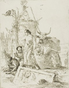 Jonge Herders en Oude Man met een Aap, uit Scherzi