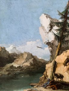 Rustend tijdens de Vlucht naar Egypte, ca. 1762/70 (Olieverf op doek) door Giambattista & Tiepolo Giandomenico (1727-1804) Tiepolo