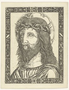 Hoofd van Christus met doornenkroon in omlijsting