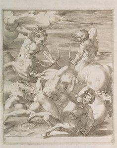 Strijd tussen Hercules en Centauren, 1527 door Gian Jacopo Caraglio