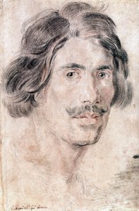 Zelfportret van Gian Lorenzo Bernini (Bernin) (1598 - 1680), Italiaanse beeldhouwer, schilder en architect. Gabinetto Nazionale delle stampe, Rome.