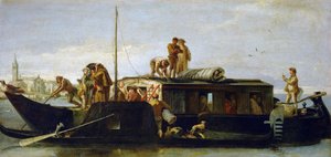De postboot door Giovanni Domenico Tiepolo