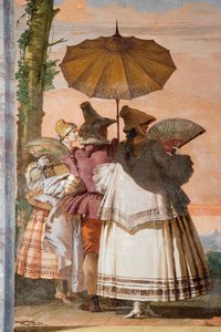 Detail (De Zomerwandeling), uit de Kamer van het Gotische Paviljoen, in de Foresteria