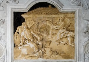 Vulcanus in Zijn Smidse, uit de Kamer van de Aeneis in de Palazzina door Giovanni Domenico Tiepolo