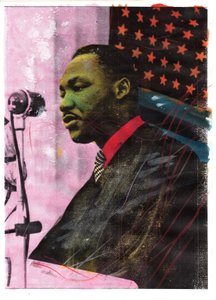 Portret van Martin Luther King, 2011 (gemengde techniek)