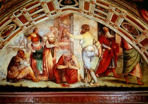 De onthoofding van Johannes de Doper, 1519 door Giannicola di Paolo