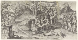 Huwelijk van Isaak en Rebekka (blad 1) door Gijsbert Van Veen